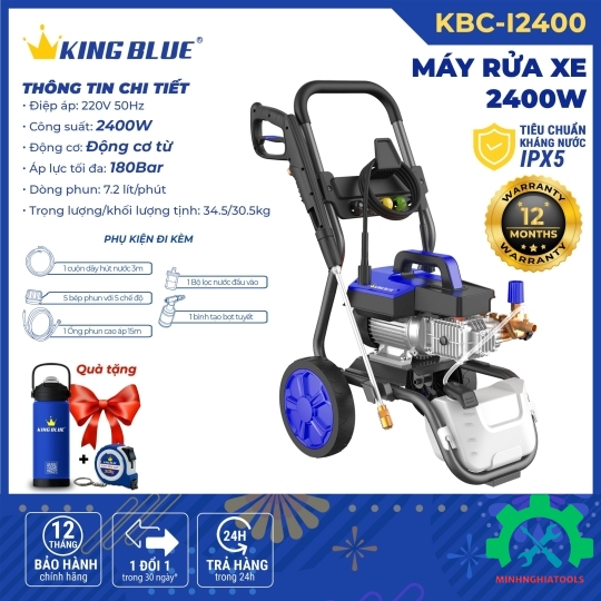 MÁY RỬA XE 2400W 180BAR KINGBLUE KBC-I2400 