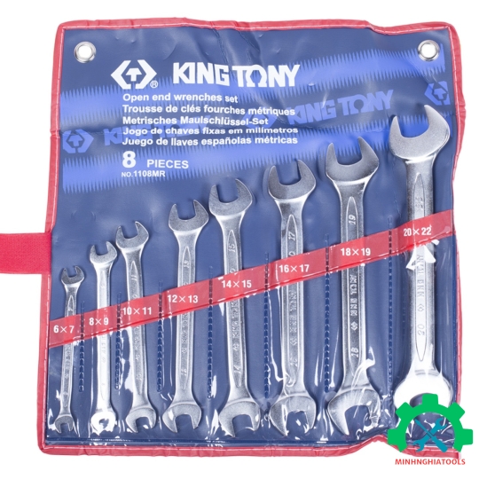 Bộ cờ lê hai đầu miệng 8 chi tiết 6-22mm Kingtony 1108MR 
