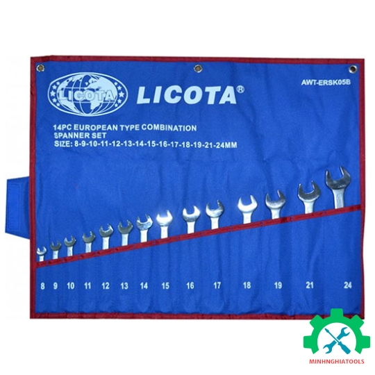 Bộ cờ lê vòng miệng 14 chi tiết hệ mét 8-24mm LICOTA AWT ERSK05B