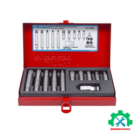 Bộ mũi vít đóng 11 chi tiết, loại 12 cạnh Kingtony 1011MQ 