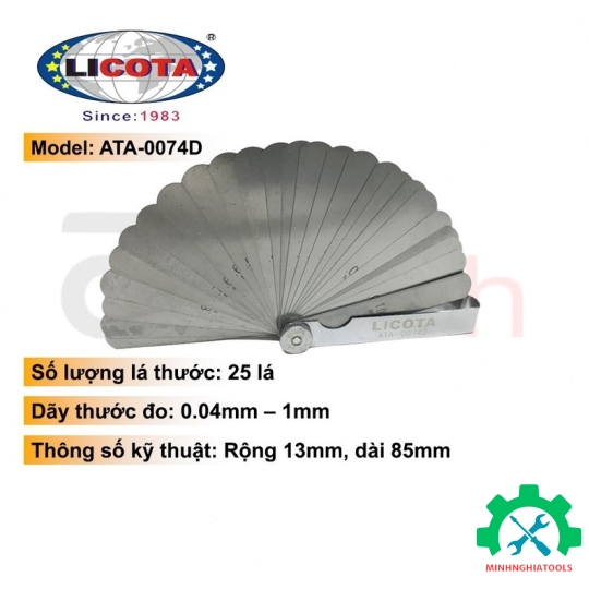 Bộ thước lá đo khe hở 25 Lá LICOTA - ATA-0074D 
