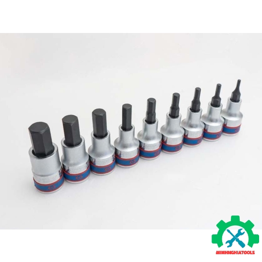 Bộ tuýp lục giác 1/2" loại 6 cạnh 9 chi tiết  Kingtony 4110PR