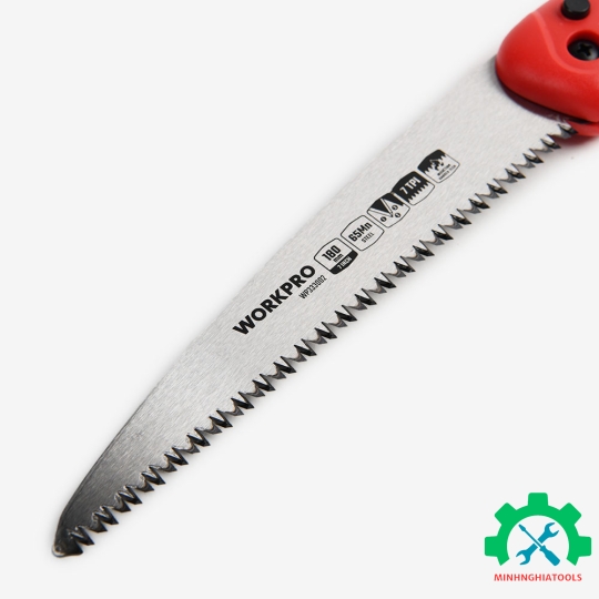 Cưa cầm tay dạng gấp, dùng để cắt cành cây, kích thước: 180mm Workpro WP333002