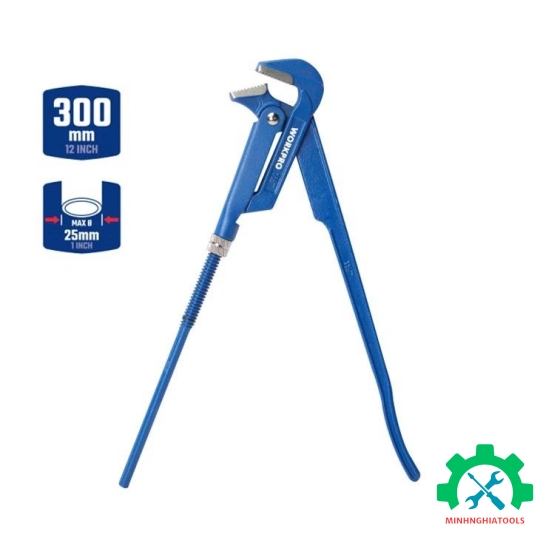 Cờ lê ống hàm thẳng 90 độ, điều chỉnh được, hàm mở 25mm (1 inch) Workpro  WP302012