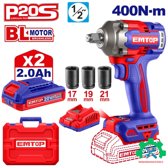 Máy siết bu lông dùng pin 20V Emtop ECIWL2040 