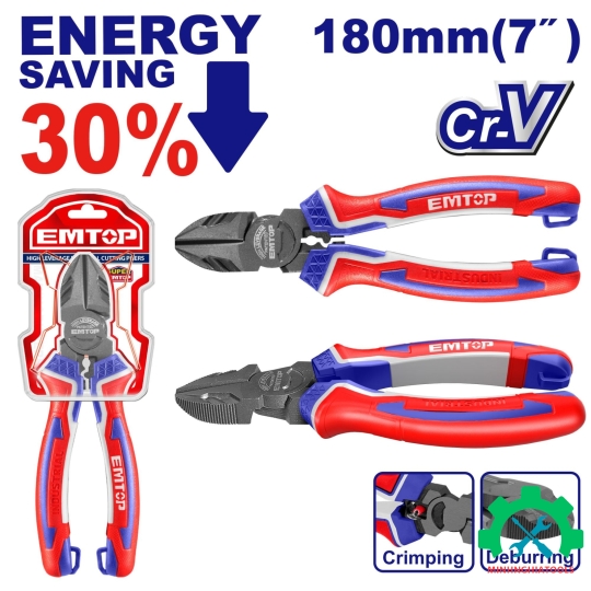 Kìm cắt 7" trợ lực 30% EMTOP EPLRD0721 dài 180mm