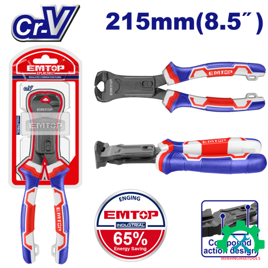 Kìm cắt càng cua 8.5" trợ lực 65% EMTOP EPLRCE0851 dài 215mm 