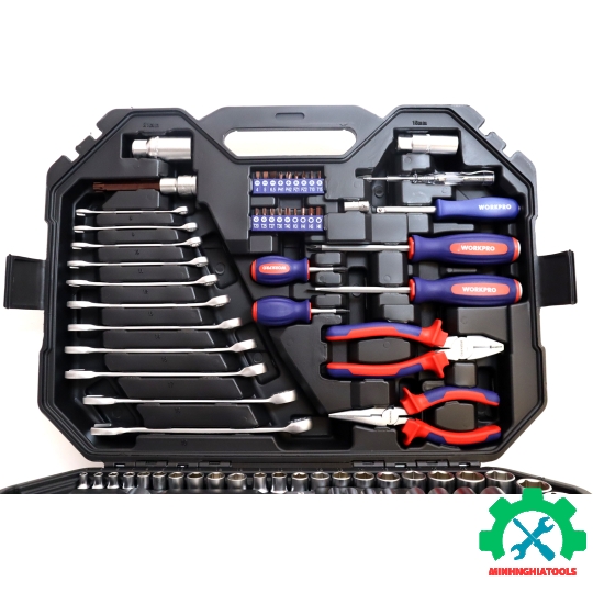 Bộ công cụ cơ khí các loại có hộp đựng (1 set = 123 cái) Workpro - WP202533 