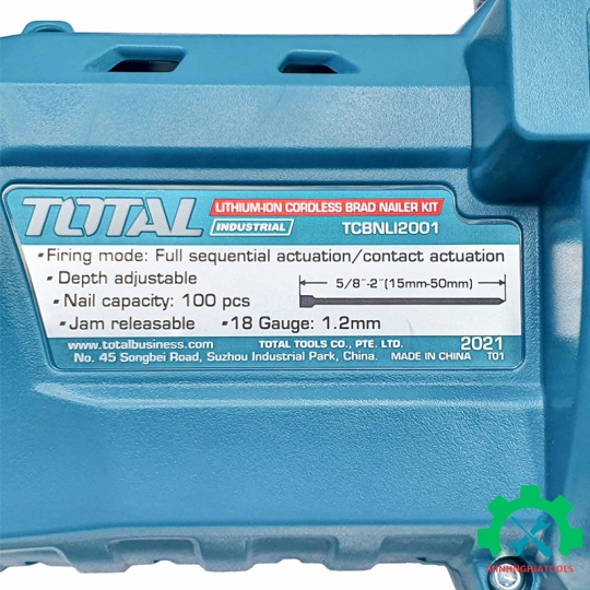 Máy bắn đinh F15 - F50 dùng pin 20V Total TCBNLI2001