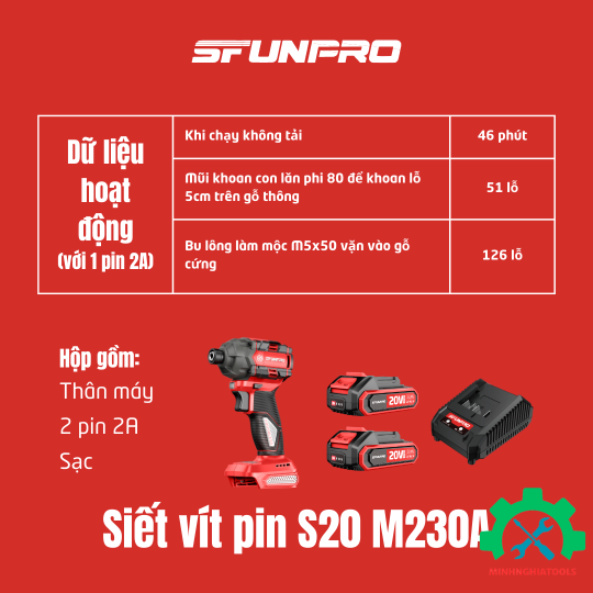 Máy Siết Vít Pin SFUNPRO S20 M230A 