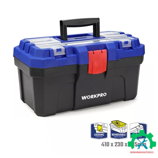 Thùng đồ nghề bằng nhựa 410mm Workpro WP283001