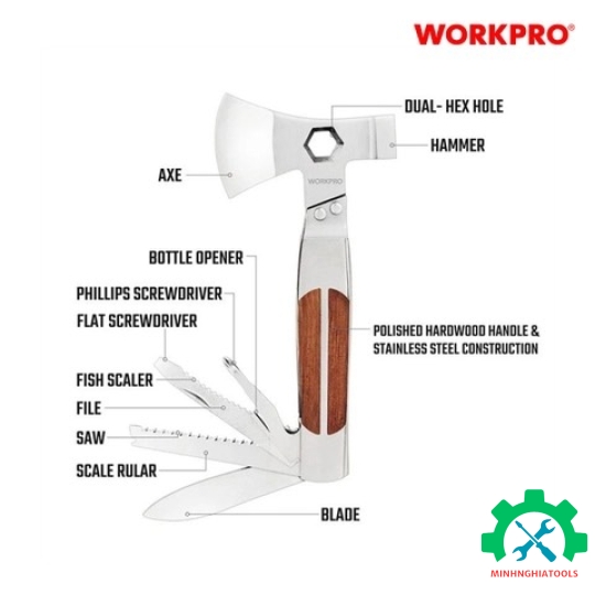Rìu đa năng 12in1 Workpro  WP383001