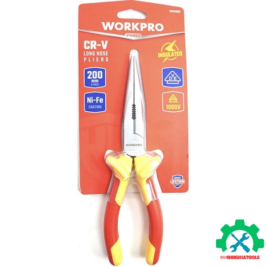 Kìm cách điện loại dài, kích thước 200mm (8 inches) Workpro - WP342013 