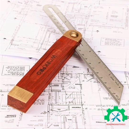 Xiên góc trượt vuông bằng nhôm, tay cầm gỗ -230mm (9 inches) Workpro - WP264006 
