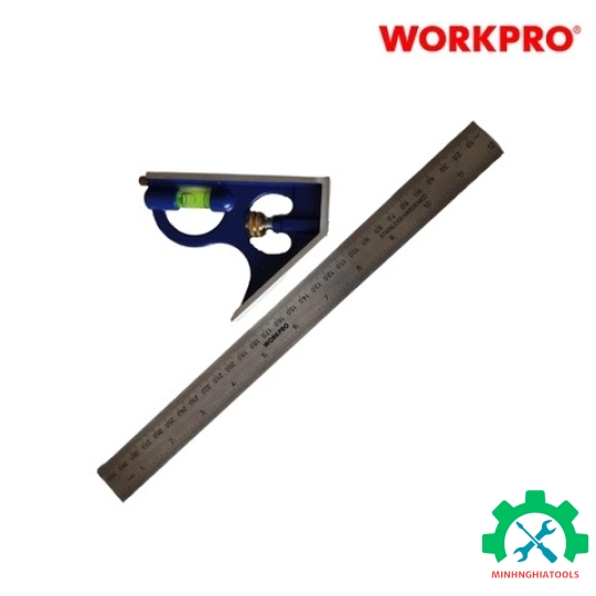 Thước ke góc có thủy Workpro WP264002 12" (300mm) 