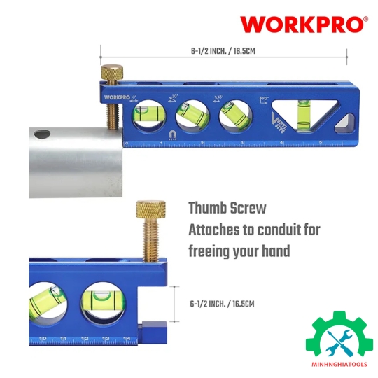 Thước thủy có từ tính, dạng hộp, kích thước 165mm (6.5 inch) Workpro - WP262025 