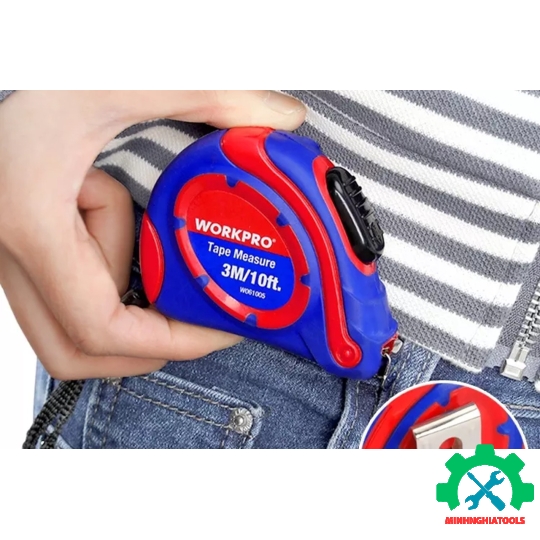 Thước cuộn thép tự khóa, kích thước 3Mx16mm Workpro - WP261005 