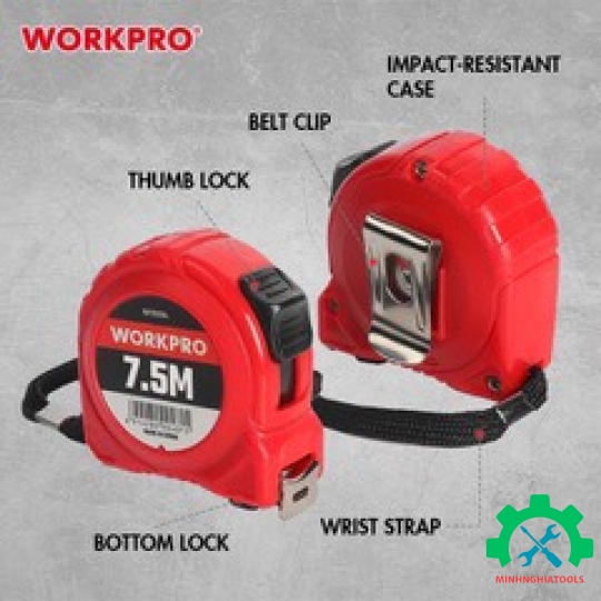 Thước cuộn dây nhựa, kích thước 7.5Mx25mm Workpro - WP261004 