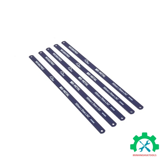 Bộ lưỡi cưa thẳng bằng kim loại 24TPI (1 set = 5 cái), kích thước 300mm (12 inches) Workpro - WP215033 