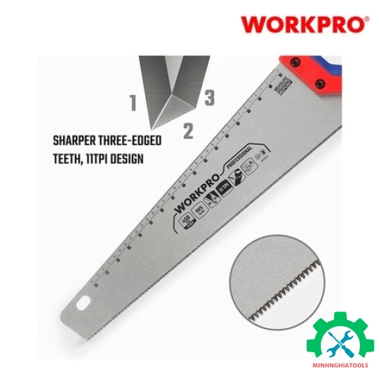 Cưa tay, lưỡi cưa bằng thép, kích thước 500mm (20 inches) Workpro - WP215003 