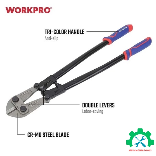Kéo cắt bulong, tay cầm gấp lại được, kích thước 1600mm (24 inches) Workpro - WP216009 