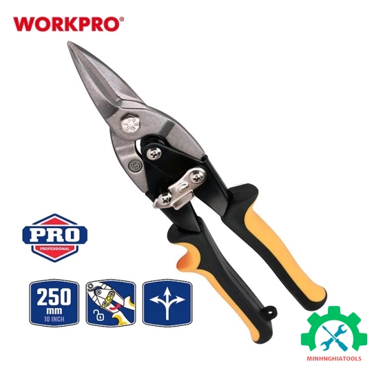 Kéo cắt tôn bằng thép mũi thẳng 250mm (10inches) Workpro - WP214017 