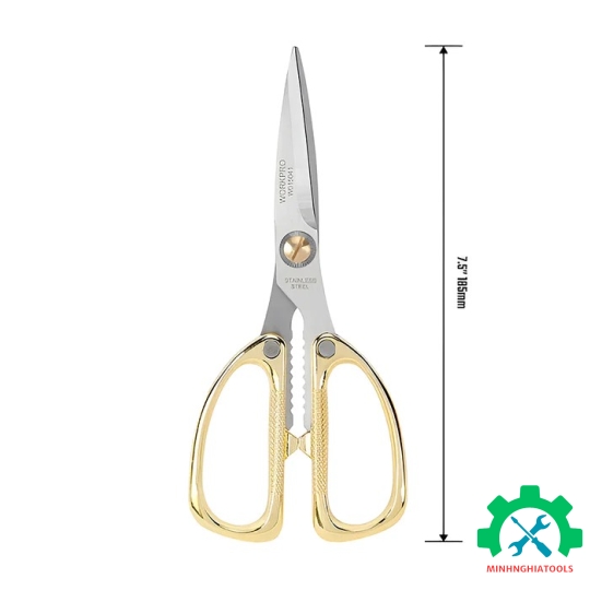 Kéo đa năng bằng thép không gỉ kích thước180mm (7 inches) Workpro - WP 214022 