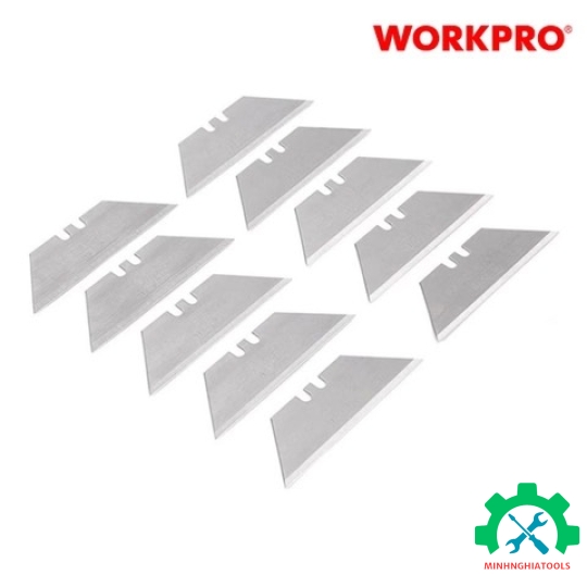 Lưỡi dao rọc giấy bằng thép SK5, loại tiêu chuẩn (1set = 10 cái) Workpro - WP213001 
