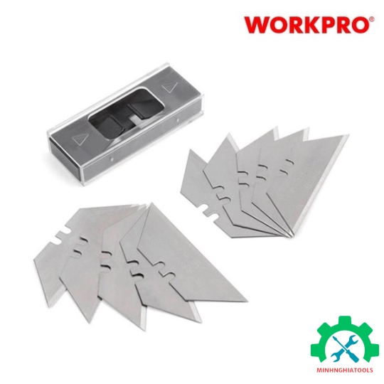 Lưỡi dao rọc giấy bằng thép SK5, loại tiêu chuẩn (1set = 10 cái) Workpro - WP213001 
