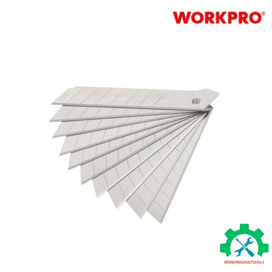 Lưỡi dao rọc giấy bằng thép SK5, chiều rộng 18mm (1set = 10 cái) Workpro - W212002 
