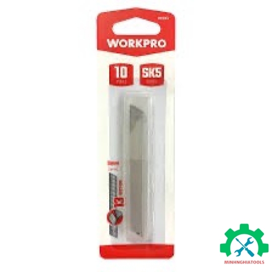Lưỡi dao rọc giấy bằng thép SK5, chiều rộng 9mm (1set = 10 cái) Workpro - W212001