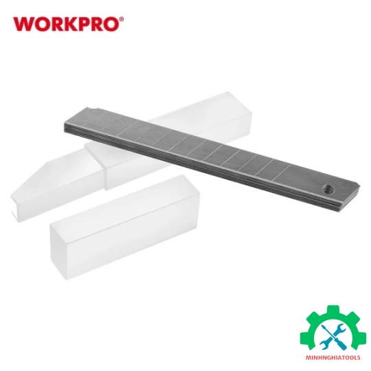 Lưỡi dao rọc giấy bằng thép SK5, chiều rộng 9mm (1set = 10 cái) Workpro - W212001