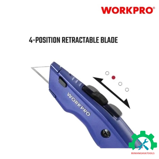 Dao tiện ích có lưỡi cắt bằng nhôm, có thể thay đổi lưỡi dao nhanh chóng Workpro - WP213009 