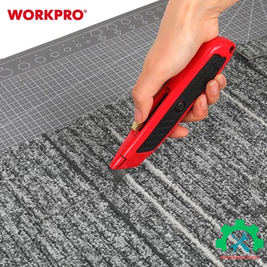 Dao tiện ích có lưỡi cắt bằng nhôm, lưỡi dao có thể thu vào Workpro - WP213005 
