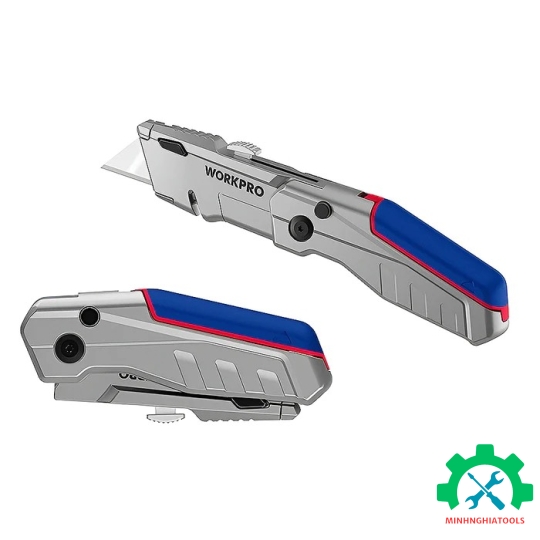 Dao gấp tiện ích có lưỡi cắt gấp gọn, bằng nhôm Workpro - WP211011 