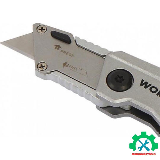 Dao tiện ích mini có lưỡi cắt gấp gọn, cán cầm bẳng nhựa, mở nhanh Workpro - WP211010 