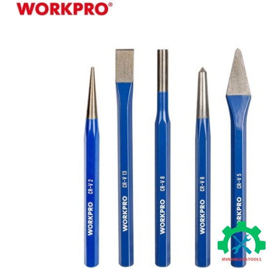 Bộ dùi đục và đột sắt 5 cái Workpro - Wp201303 