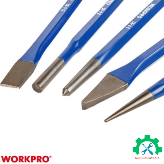 Bộ dùi đục và đột sắt 5 cái Workpro - Wp201303 