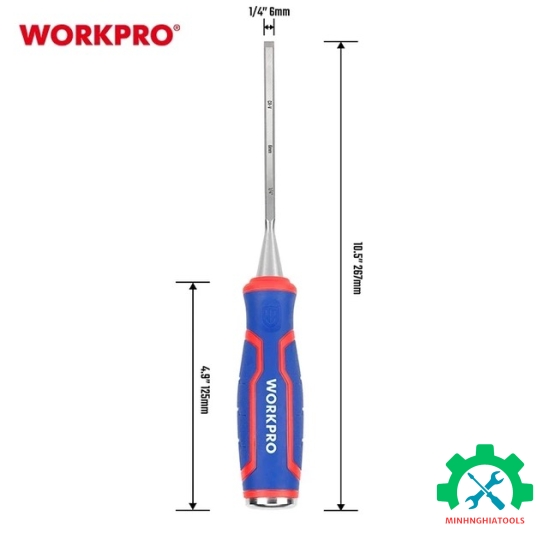 Dùi đục gỗ 1/4 inch 6mm Workpro - WP243004 
