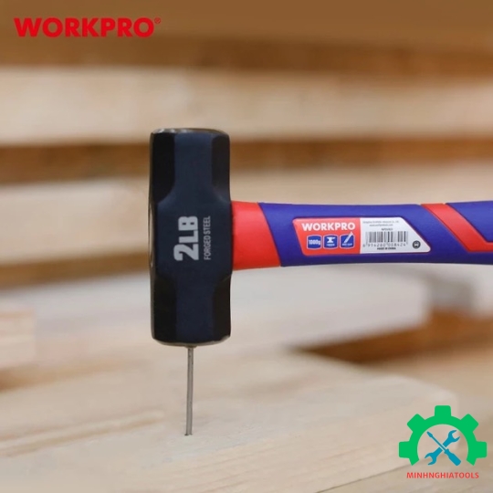 Búa đầu đá 1000gram, cán bọc cao su Workpro - WP241031 