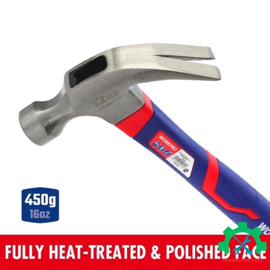Búa nhổ đinh 337gram (12OZ), cán bọc cao su Workpro - WP241010 