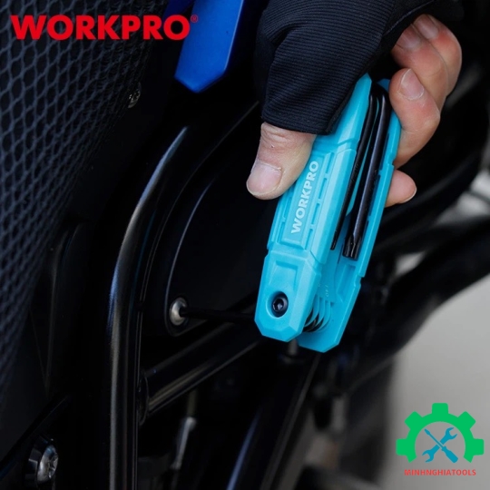 Bộ lục giác bông gấp gọn (1 bộ = 8 cái) làm bằng thép hợp kim CR-V, Workpro - WP222033 