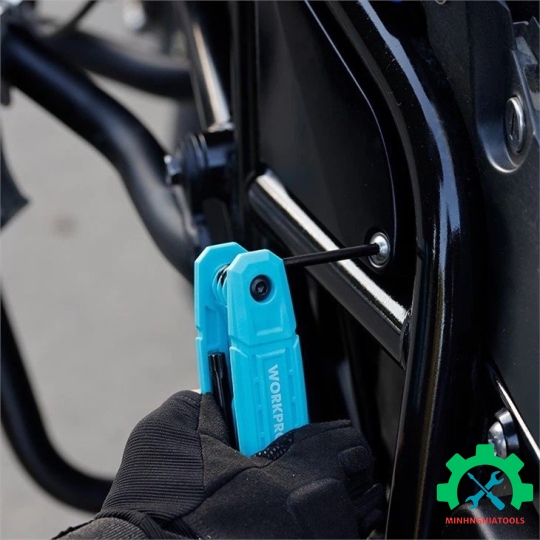 Bộ lục giác bông gấp gọn (1 bộ = 8 cái) làm bằng thép hợp kim CR-V, Workpro - WP222033 