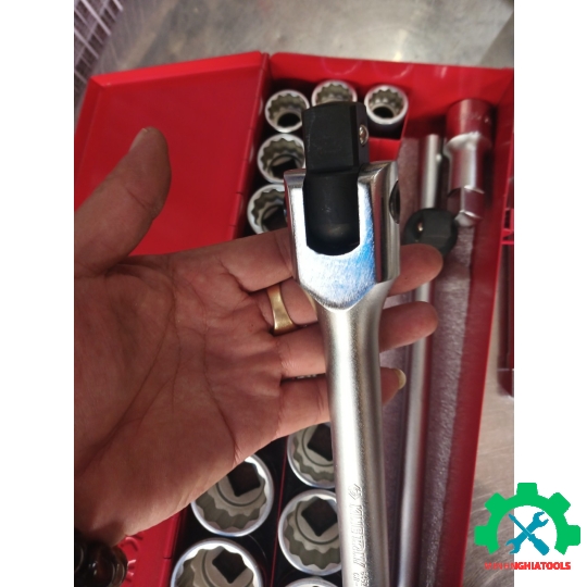 Bộ tube 3/4 có 26 chi tiết hệ inch & hệ mét Kingtony 6226CR loại tube 12 cạnh 