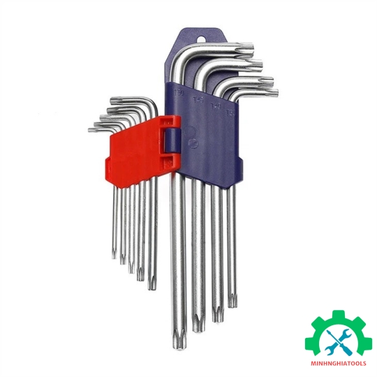 Bộ lục giác đầu hình sao kiểu chữ L, loại trung 9 cái, thép hợp kim CR-V Workpro - WP222002 