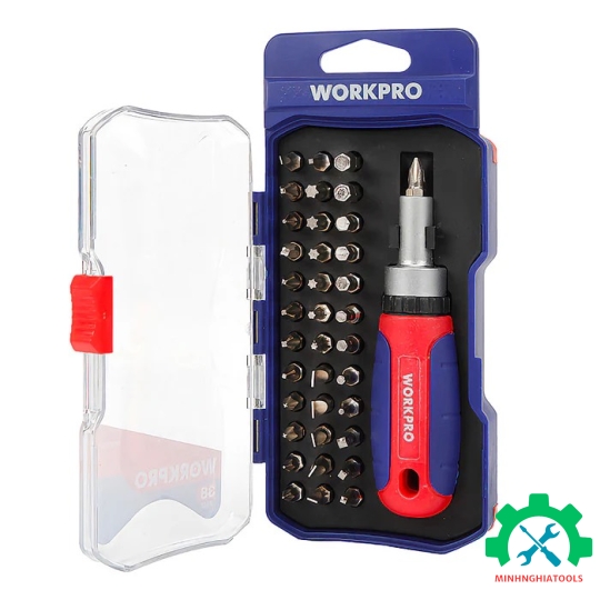 Bộ tua vít 36 cái, thép hợp kim CR-V Workpro - WP200517 