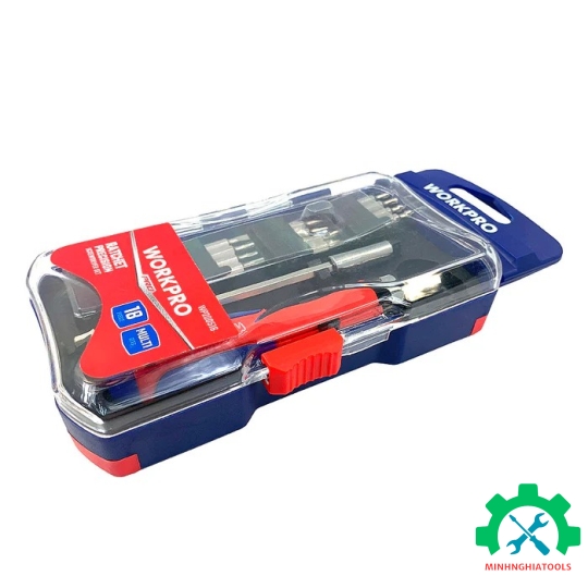 Bộ tua vít 18 chi tiết, thép hợp kim CR-V Workpro - WP200516 