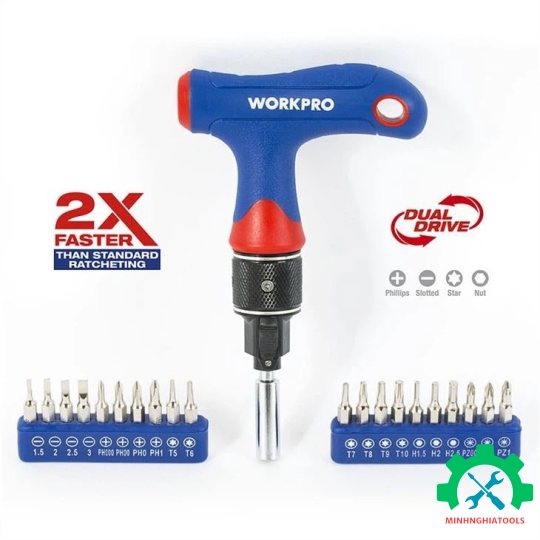 Bộ tua vít cầm tay chữ T Workpro - W021408 