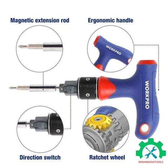 Bộ tua vít cầm tay chữ T Workpro - W021408 