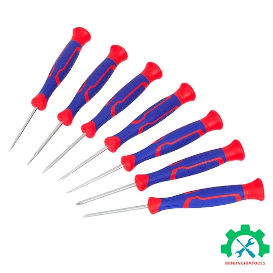 Bộ Tua vít 7 cái gồm các tua vít đầu hình hoa khế, đầu dẹt, thép hợp kim CR-V Workpro - WP200509 